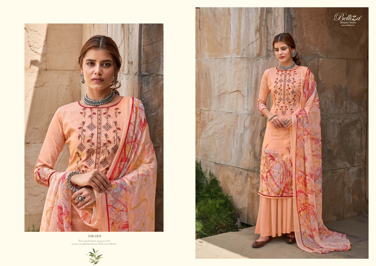 Belliza Maanjari Premium Designer Embroidered Pure Cotton Printed Catalog