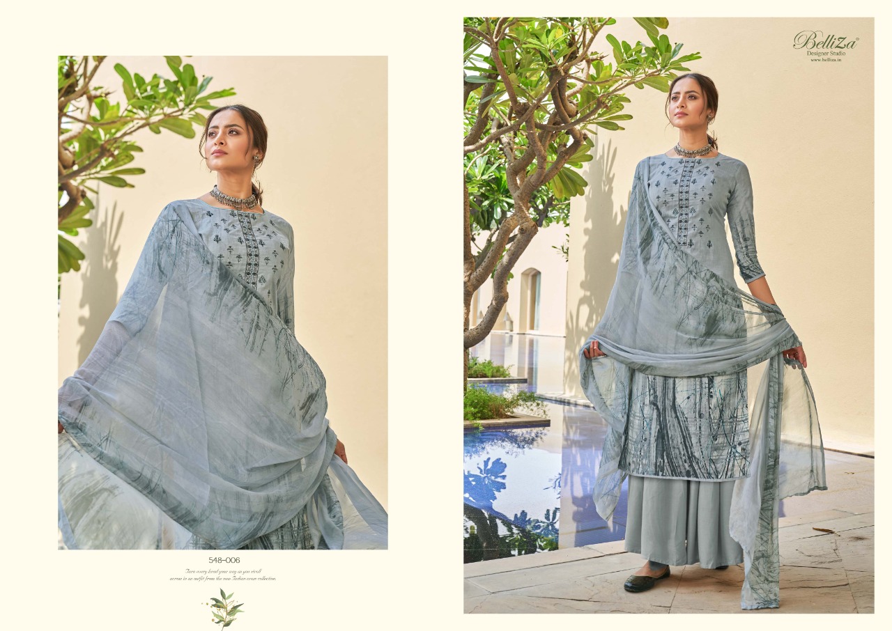 Belliza Maanjari Premium Designer Embroidered Pure Cotton Printed Catalog