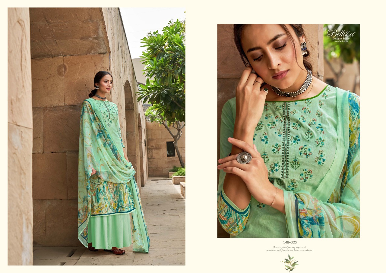 Belliza Maanjari Premium Designer Embroidered Pure Cotton Printed Catalog
