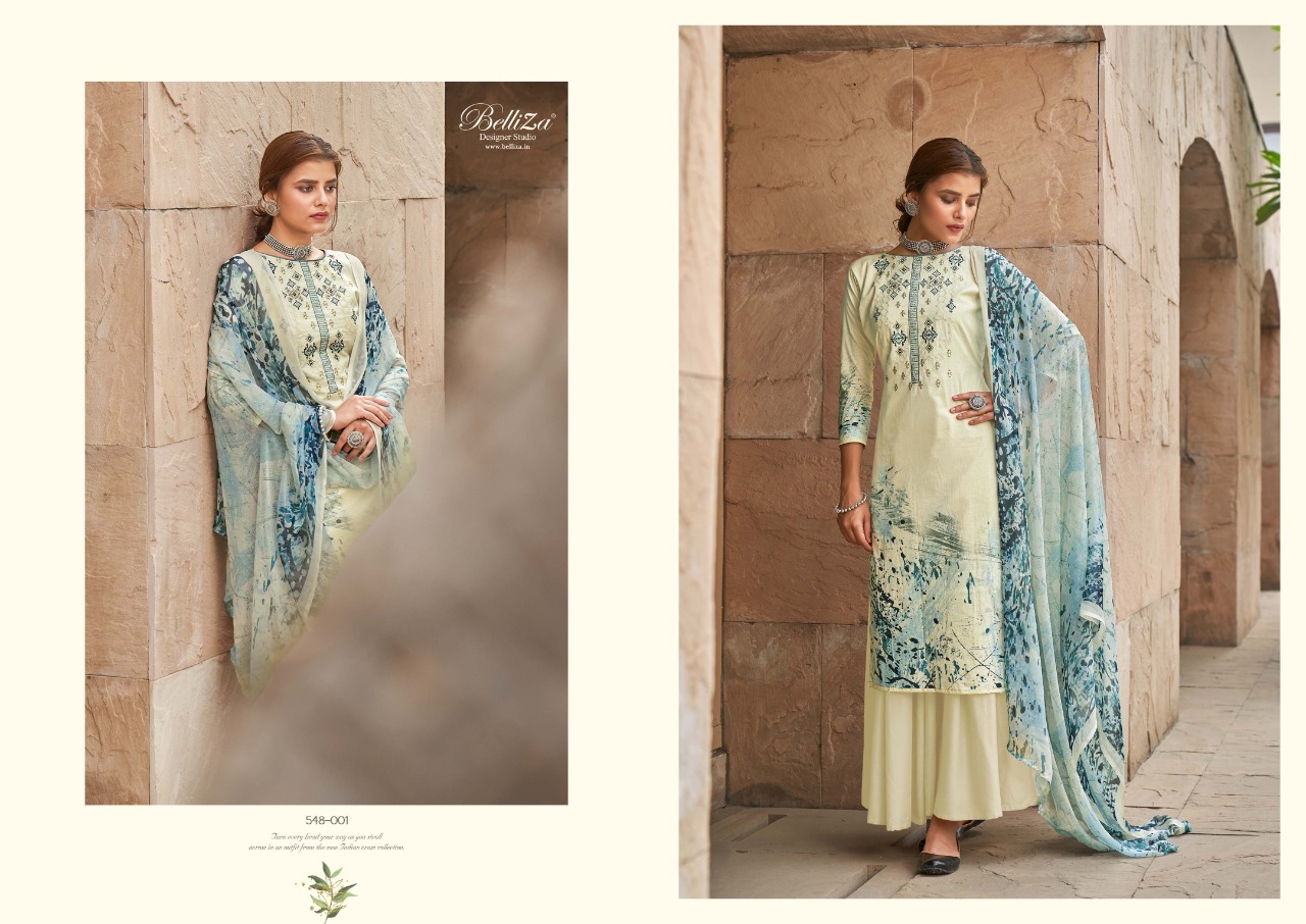 Belliza Maanjari Premium Designer Embroidered Pure Cotton Printed Catalog