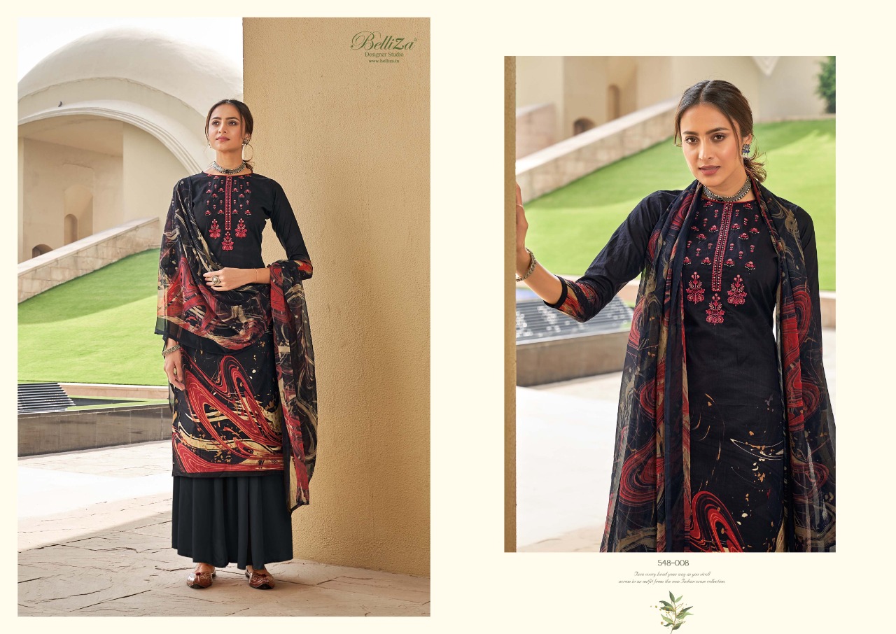 Belliza Maanjari Premium Designer Embroidered Pure Cotton Printed Catalog