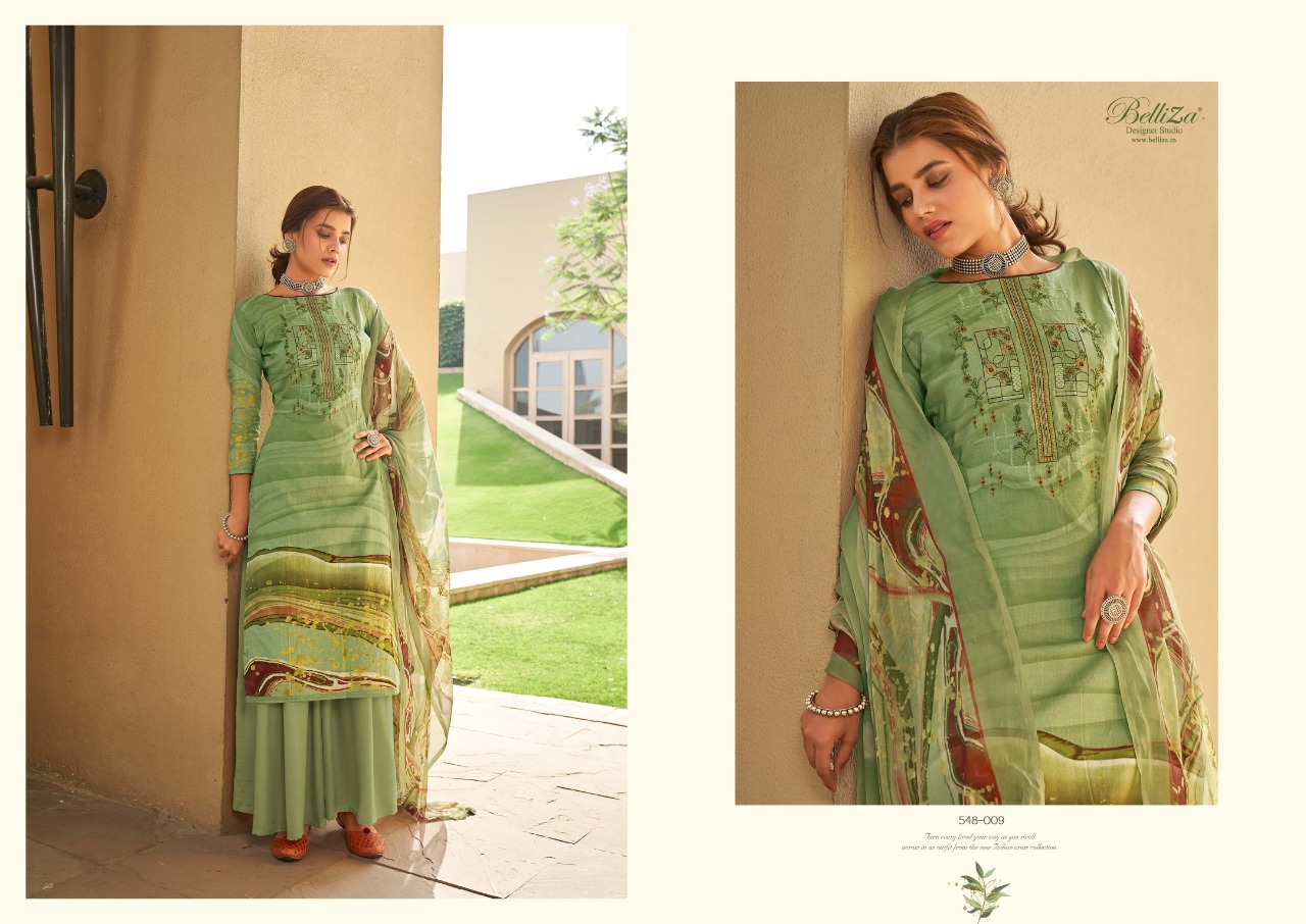 Belliza Maanjari Premium Designer Embroidered Pure Cotton Printed Catalog