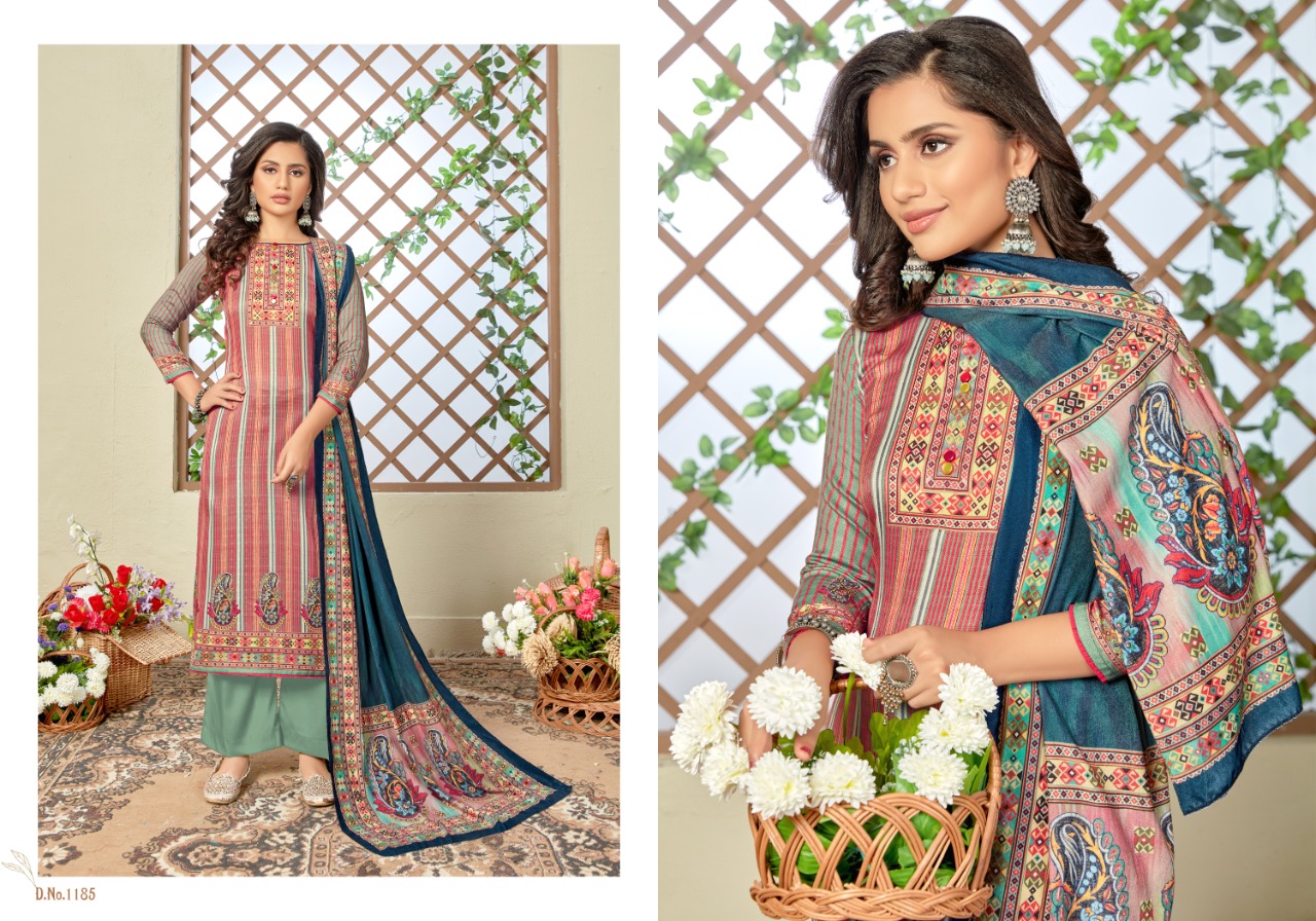 Bipson Shaneel  Vol 4 Wollen Pashmina Dress Material Catalog