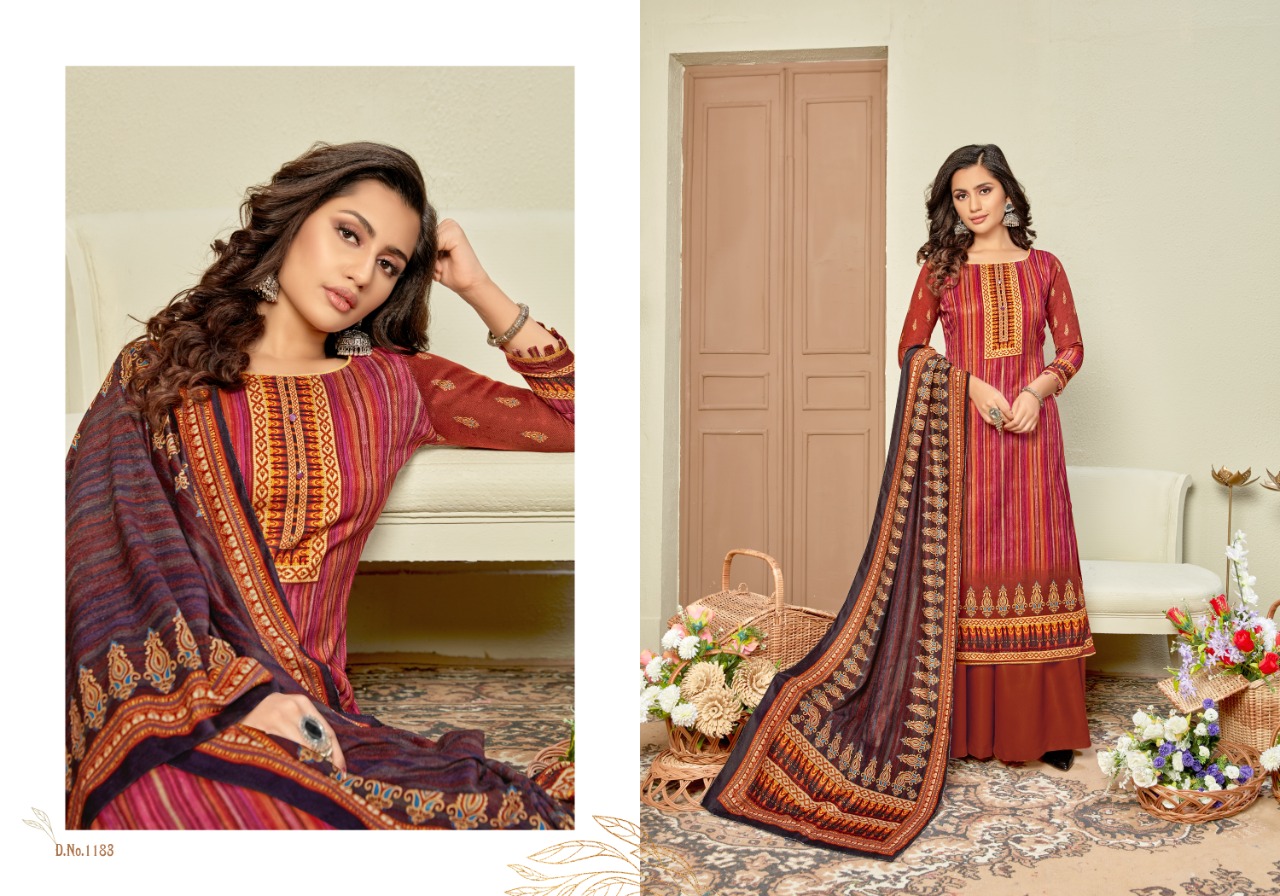 Bipson Shaneel  Vol 4 Wollen Pashmina Dress Material Catalog
