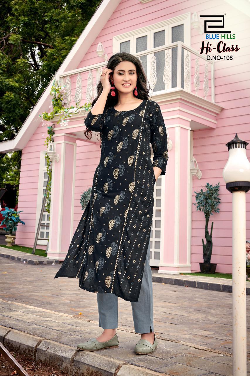 Blue Hills Hi Class Vol  1 Designer Long Casual Wear Printed Kurti Catalog