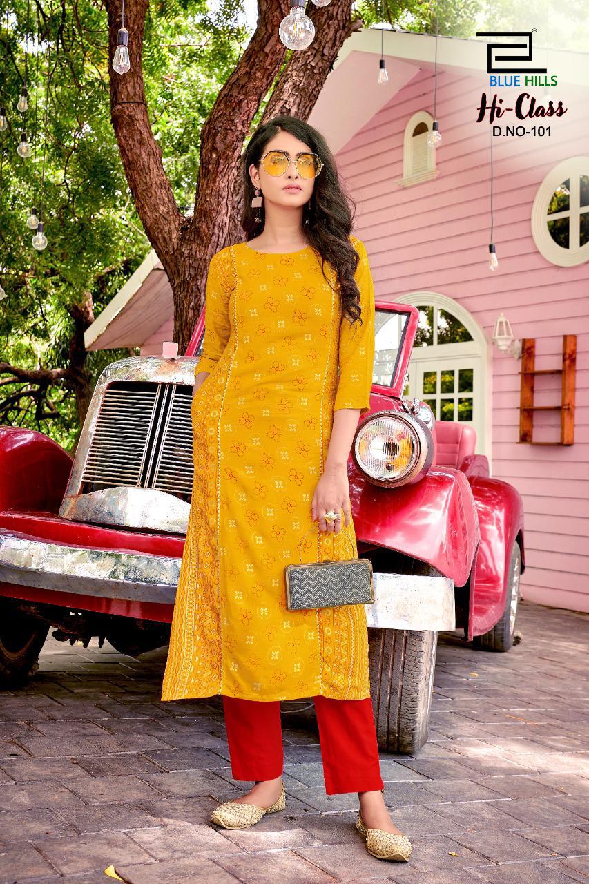 Blue Hills Hi Class Vol  1 Designer Long Casual Wear Printed Kurti Catalog