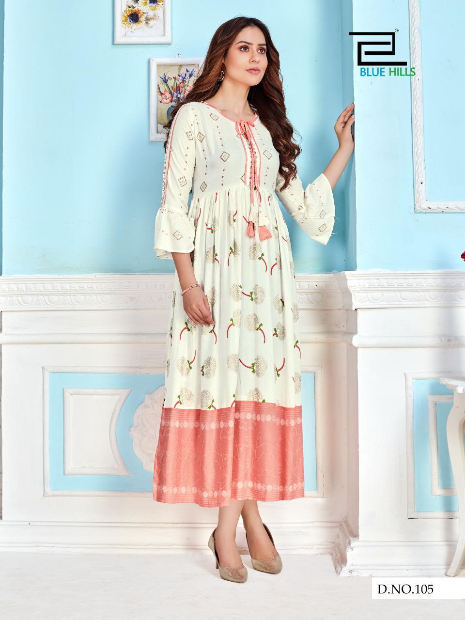 Blue Hills  Khwaab Vol 1 Ethnic Wear  Long Rayon Kurtis Wholesale Online