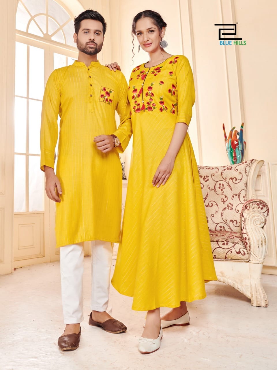 Blue Hills Love Birds Designer-husband And Wife Combo Collection