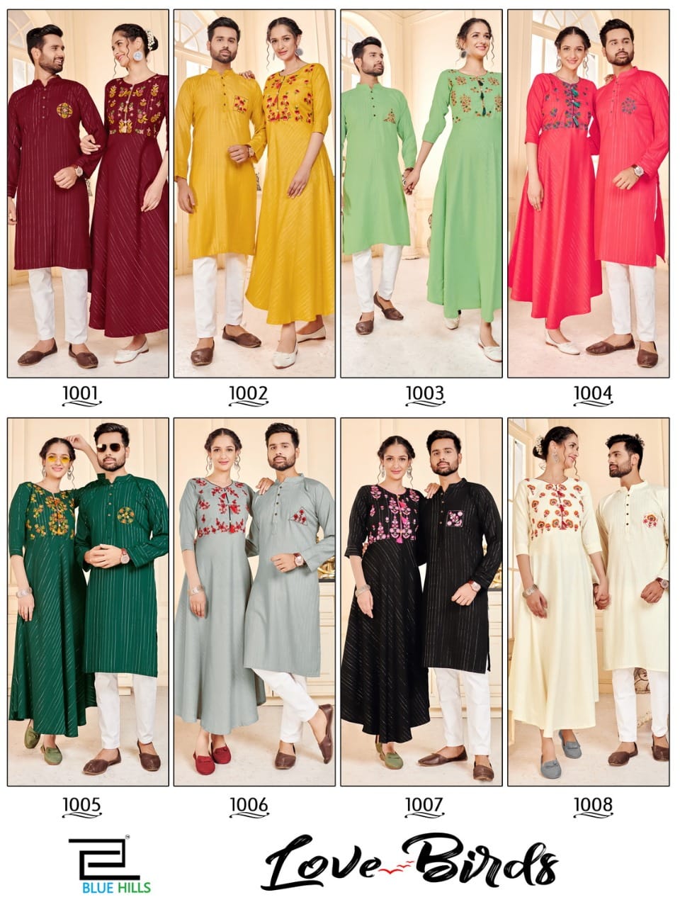 Blue Hills Love Birds Designer-husband And Wife Combo Collection