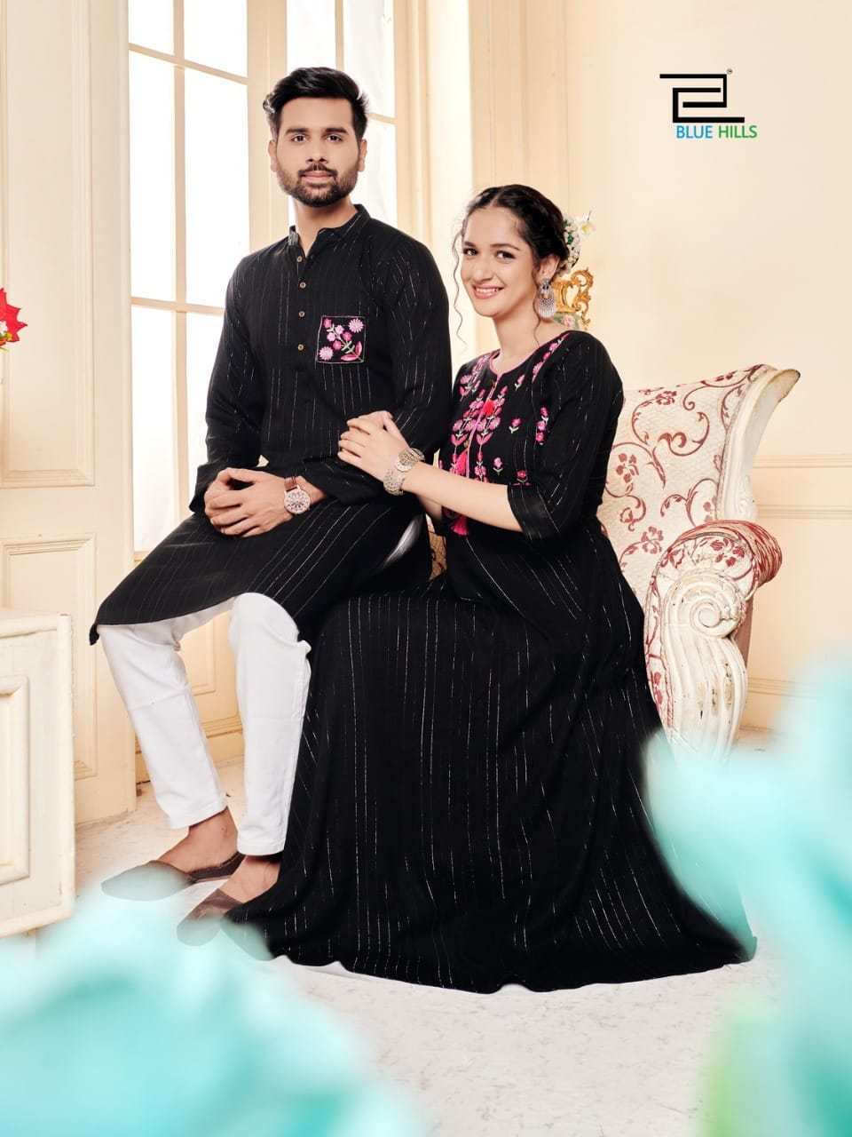 Blue Hills Love Birds Designer-husband And Wife Combo Collection