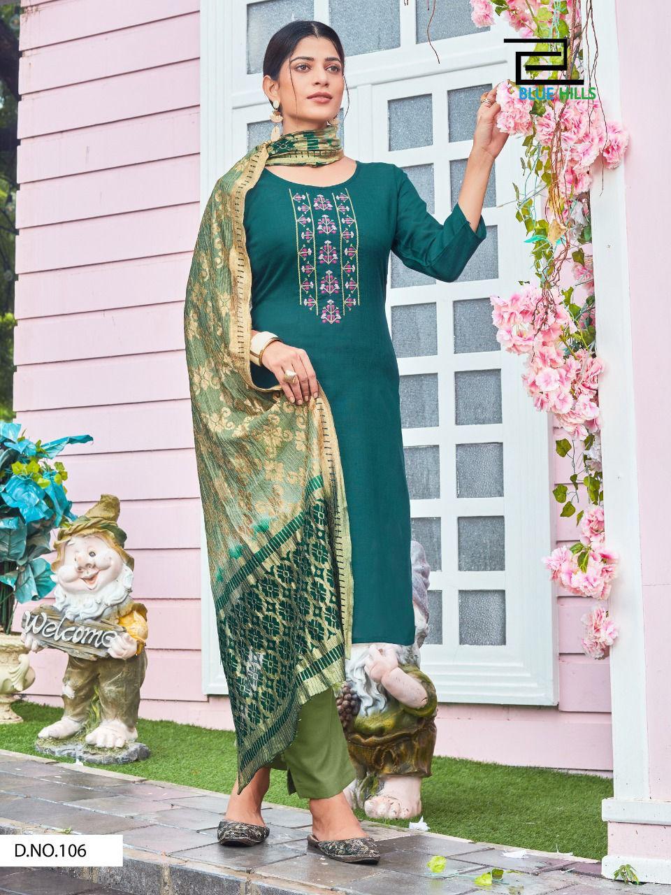 Blue Hills Queen Vol 3 Designer Ready Made Kurti Bottom With Dupatta Catalog