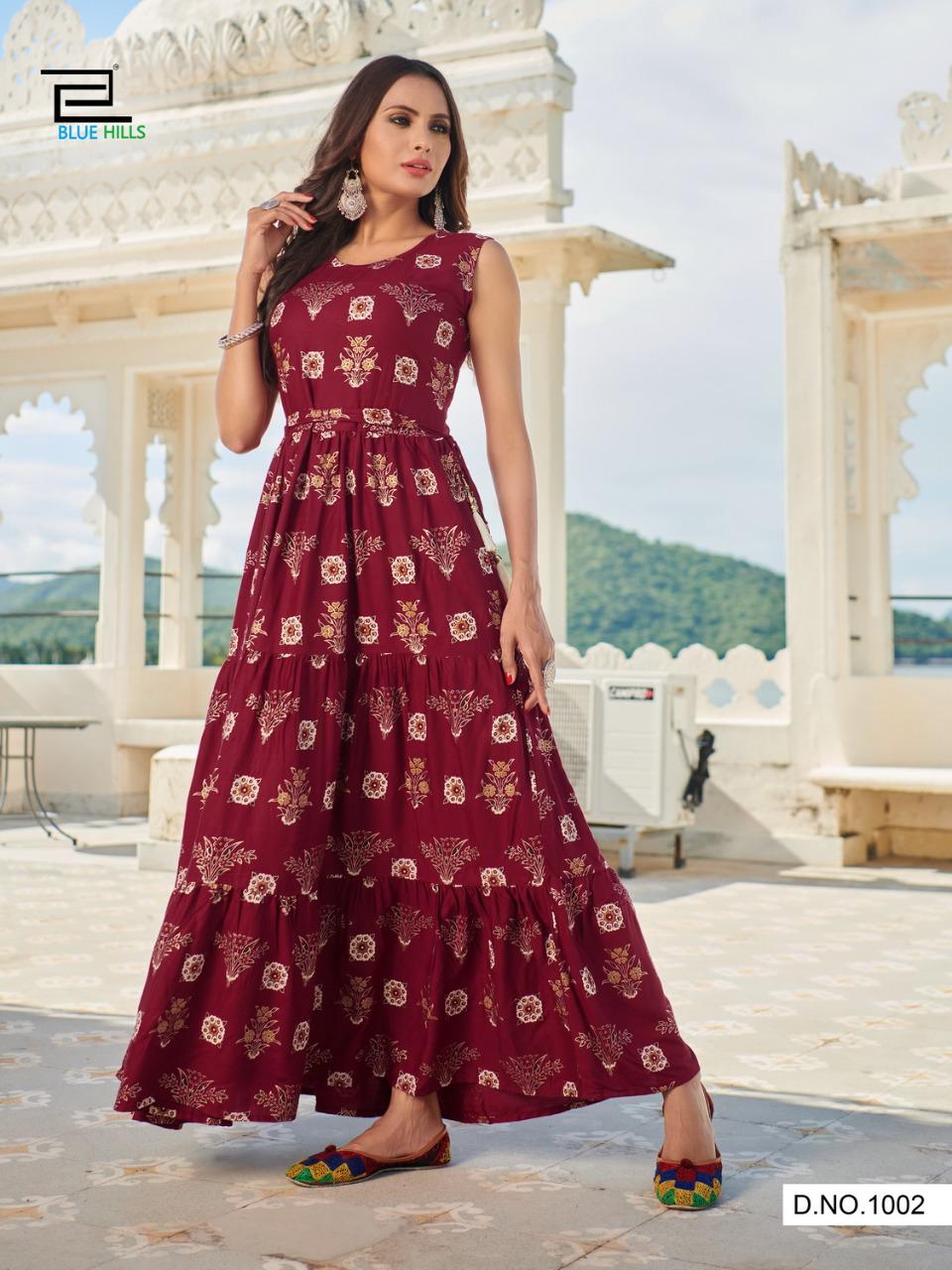 Blue Hills Sunshine Vol 10 Designer Long Gown Style Kurti Catalog