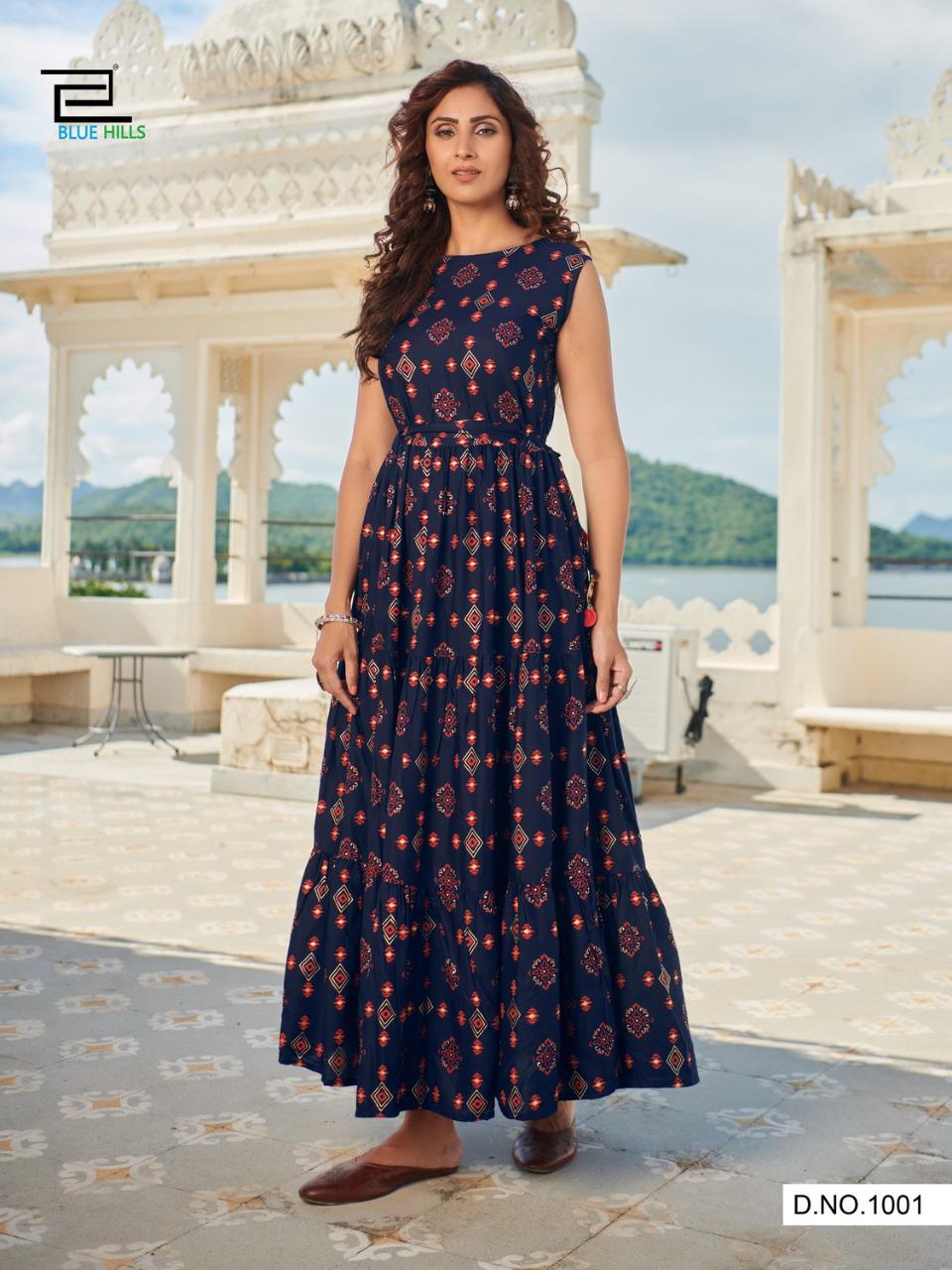 Blue Hills Sunshine Vol 10 Designer Long Gown Style Kurti Catalog