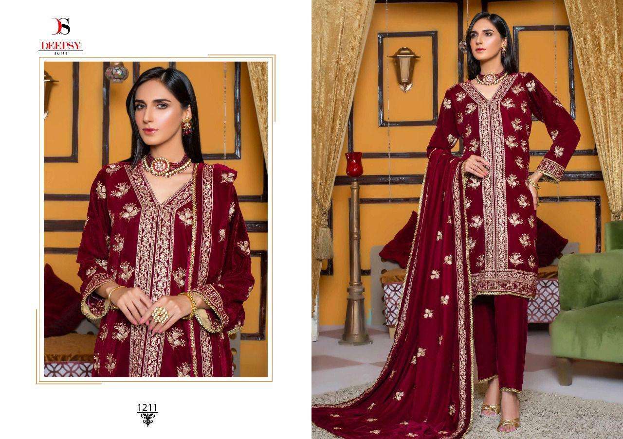 Deepsy Suits Merakish Velvet With Embroidery Work Pakistani Winter Pashmina Suits Catalog