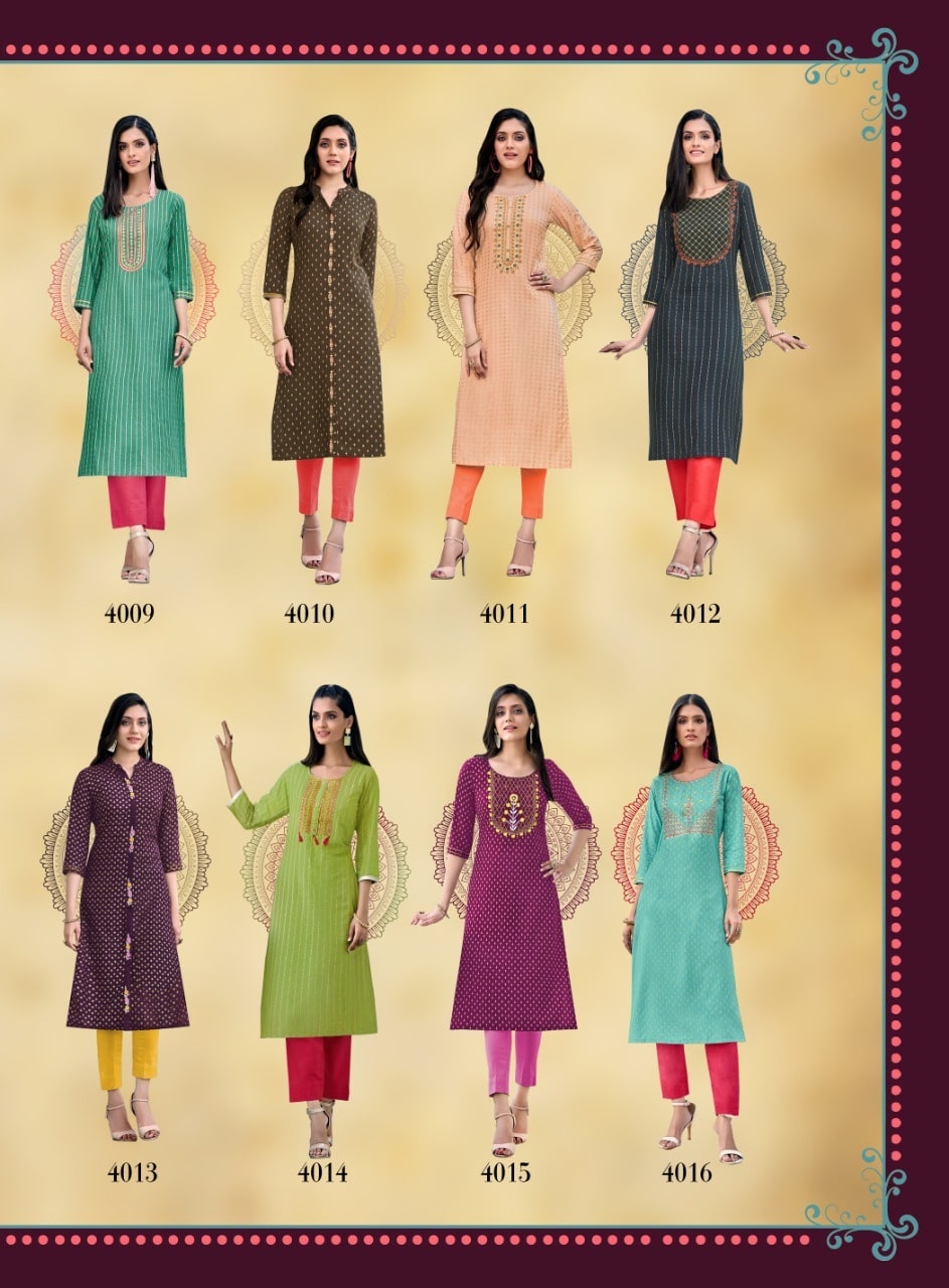 Diya Trends Victoria Vol  4 Heavy Rayon Exclusive Kurti Catalog
