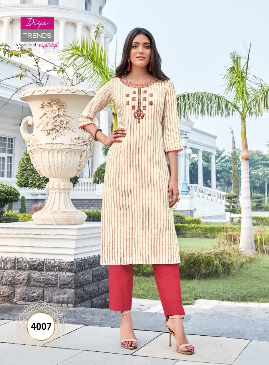 Diya Trends Victoria Vol  4 Heavy Rayon Exclusive Kurti Catalog