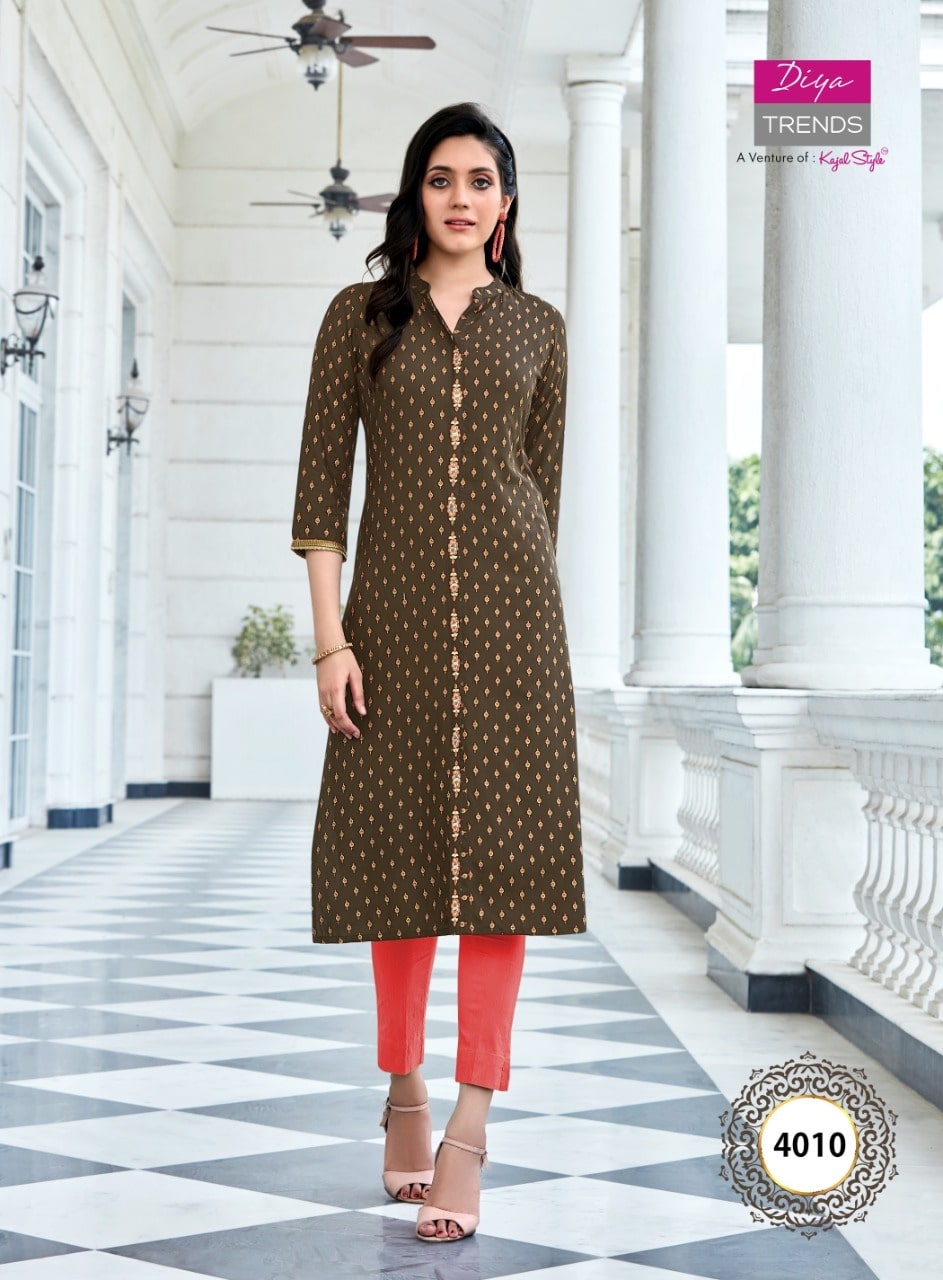 Diya Trends Victoria Vol  4 Heavy Rayon Exclusive Kurti Catalog