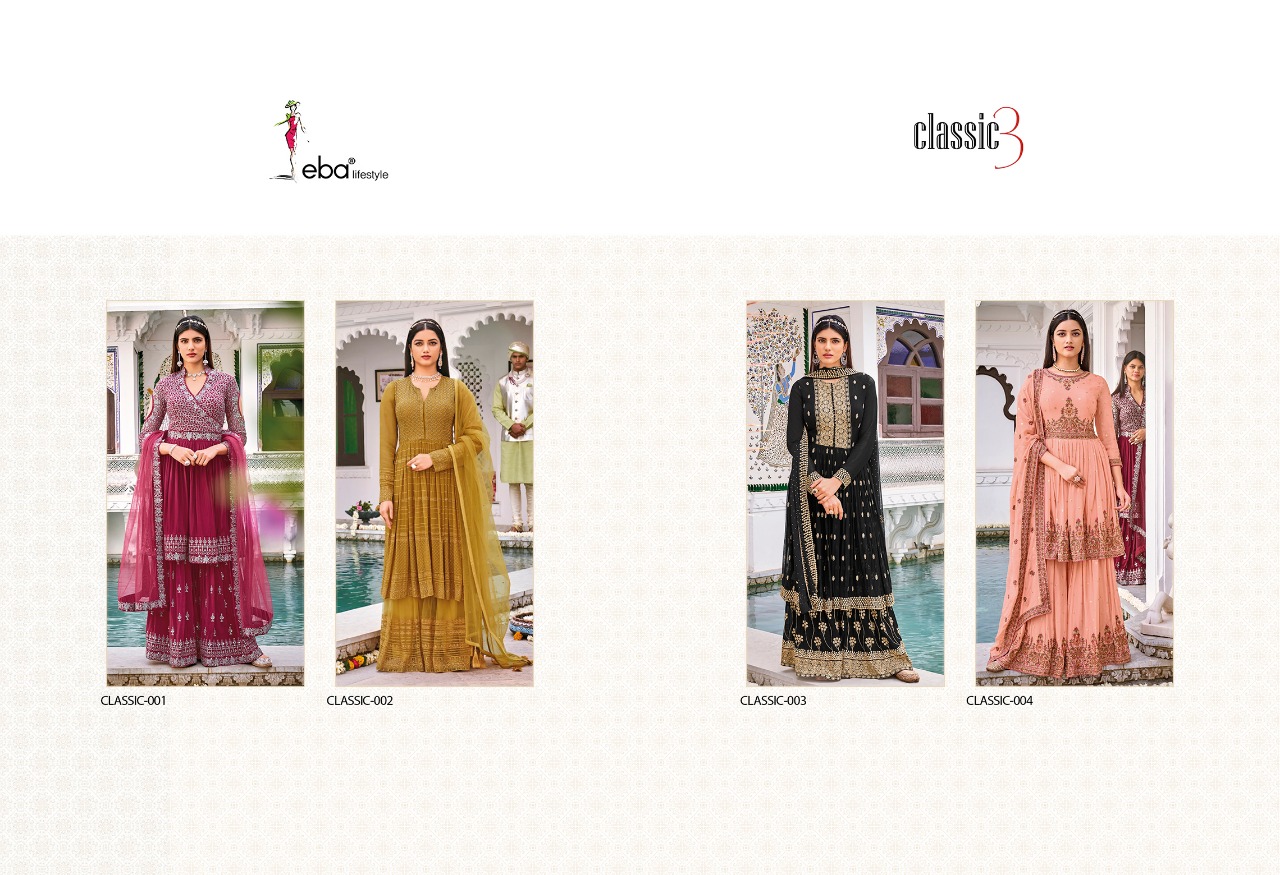 Eba Classic Vol  3 Georgette Wear Designer Salwar Suits Catalog