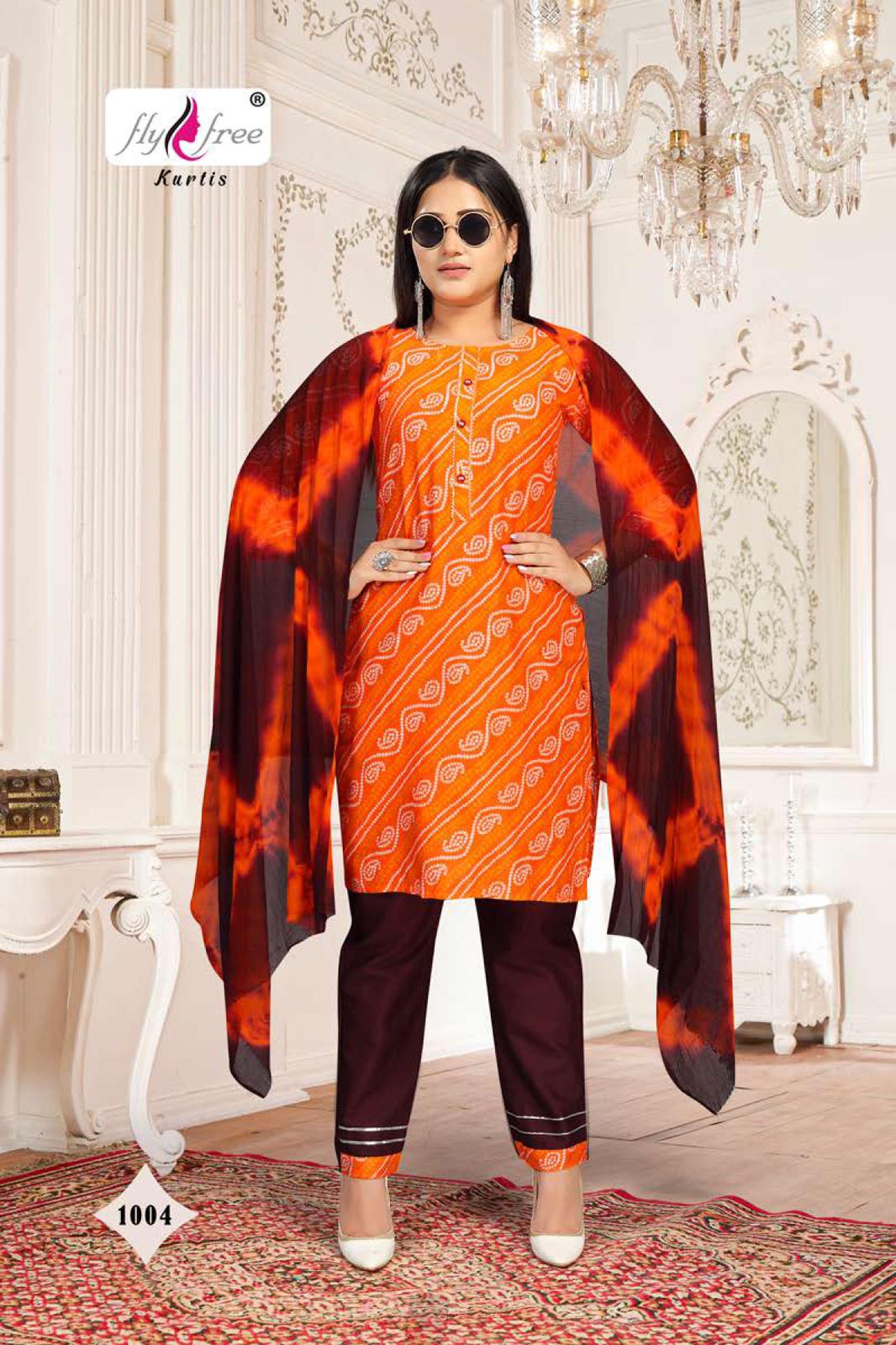 Fly Free Suncity Cotton Designer Ready Made  Kurti Bottom With Dupatta Catalog