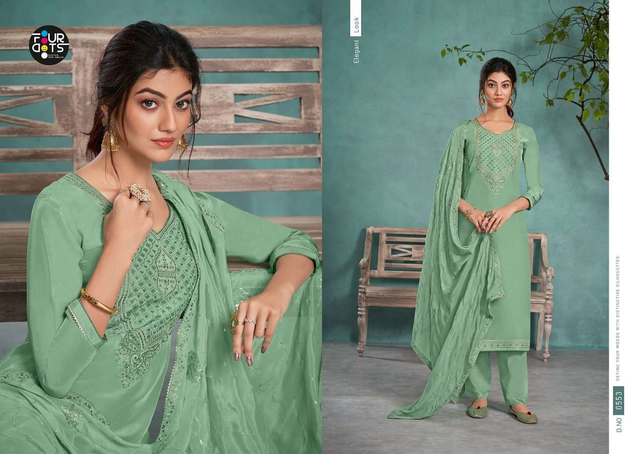 Fourdots Rachita Pure Natural Crep With Salwar Suits Catalog