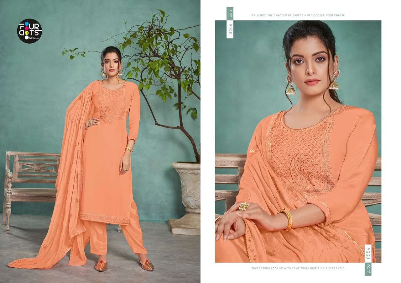 Fourdots Rachita Pure Natural Crep With Salwar Suits Catalog
