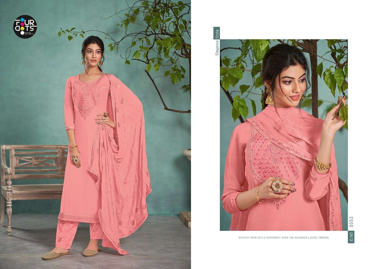Fourdots Rachita Pure Natural Crep With Salwar Suits Catalog