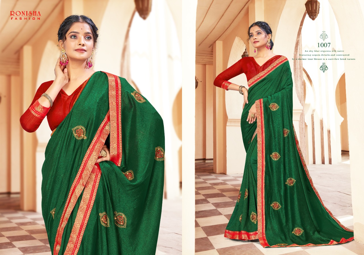 Ranjna Rim Zim Fancy Border Work Butta Siroski Diamond Exclusive Saree Collection