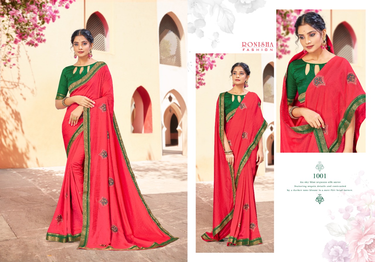 Ranjna Rim Zim Fancy Border Work Butta Siroski Diamond Exclusive Saree Collection