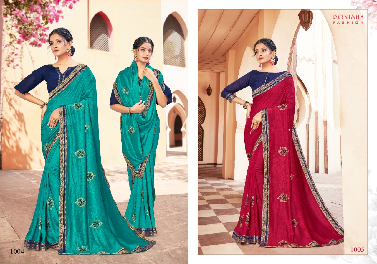 Ranjna Rim Zim Fancy Border Work Butta Siroski Diamond Exclusive Saree Collection