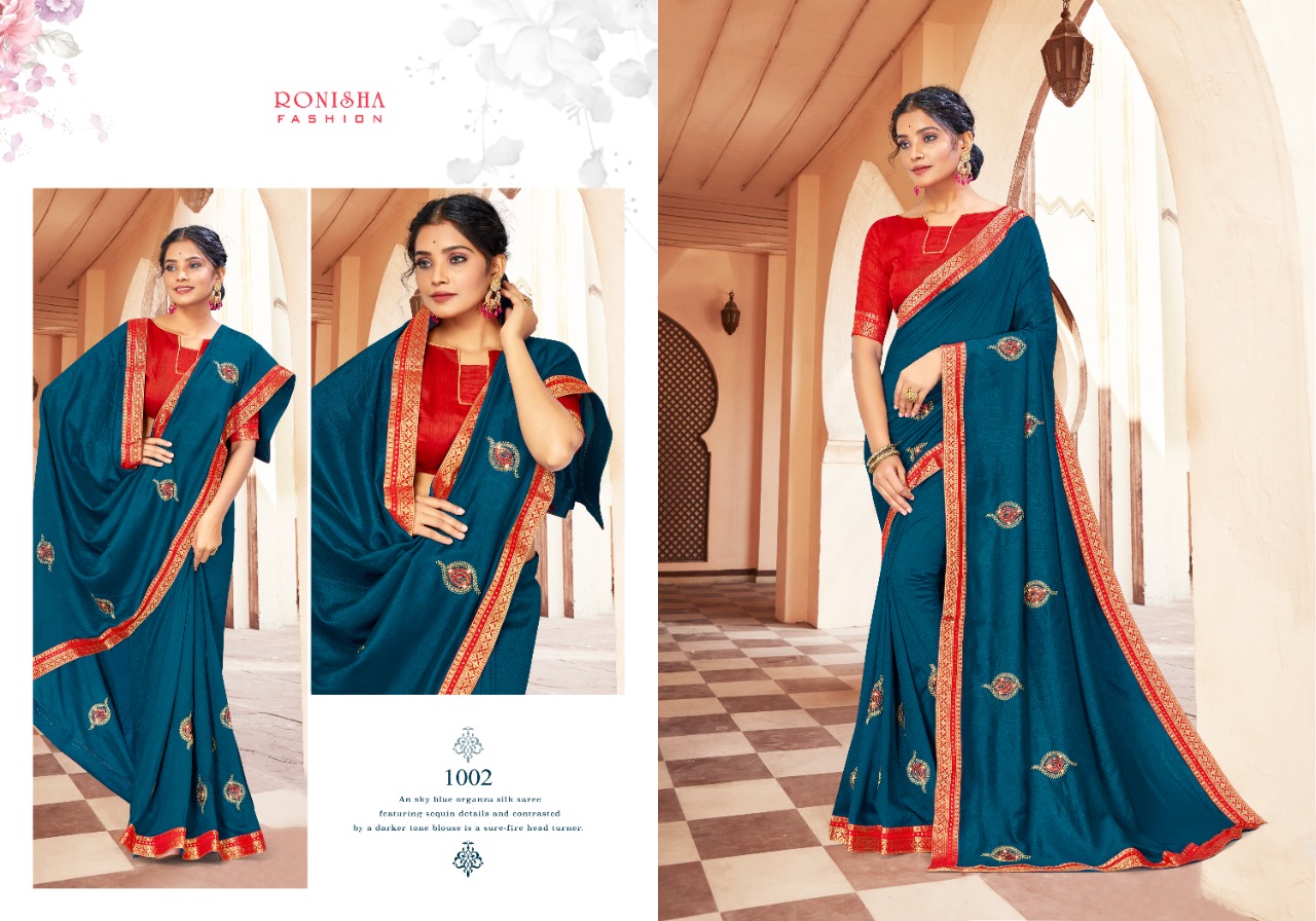 Ranjna Rim Zim Fancy Border Work Butta Siroski Diamond Exclusive Saree Collection