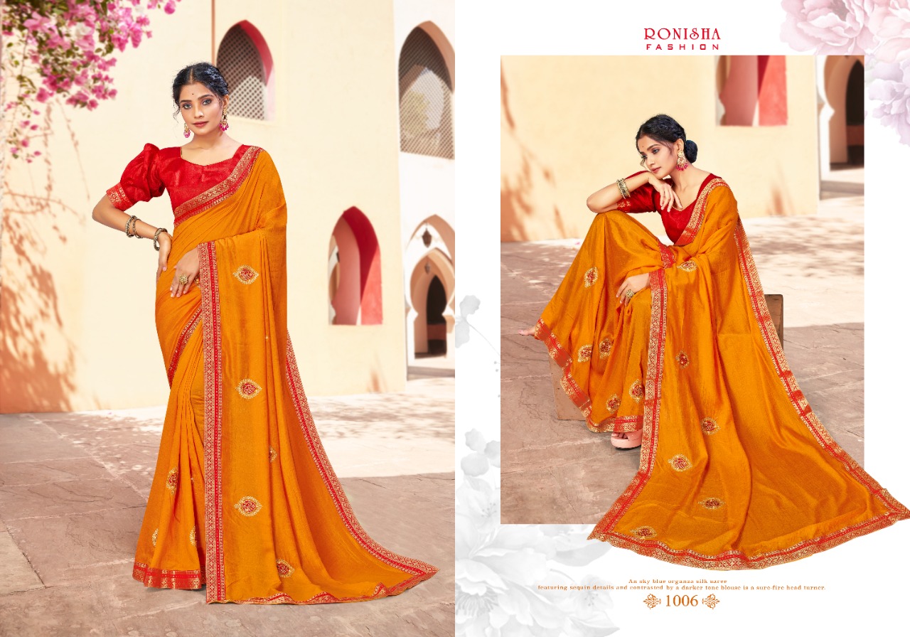 Ranjna Rim Zim Fancy Border Work Butta Siroski Diamond Exclusive Saree Collection