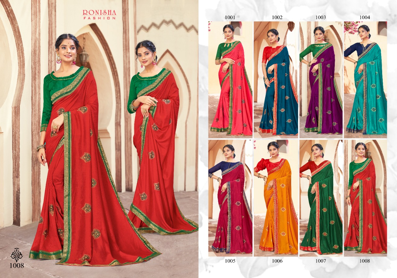 Ranjna Rim Zim Fancy Border Work Butta Siroski Diamond Exclusive Saree Collection