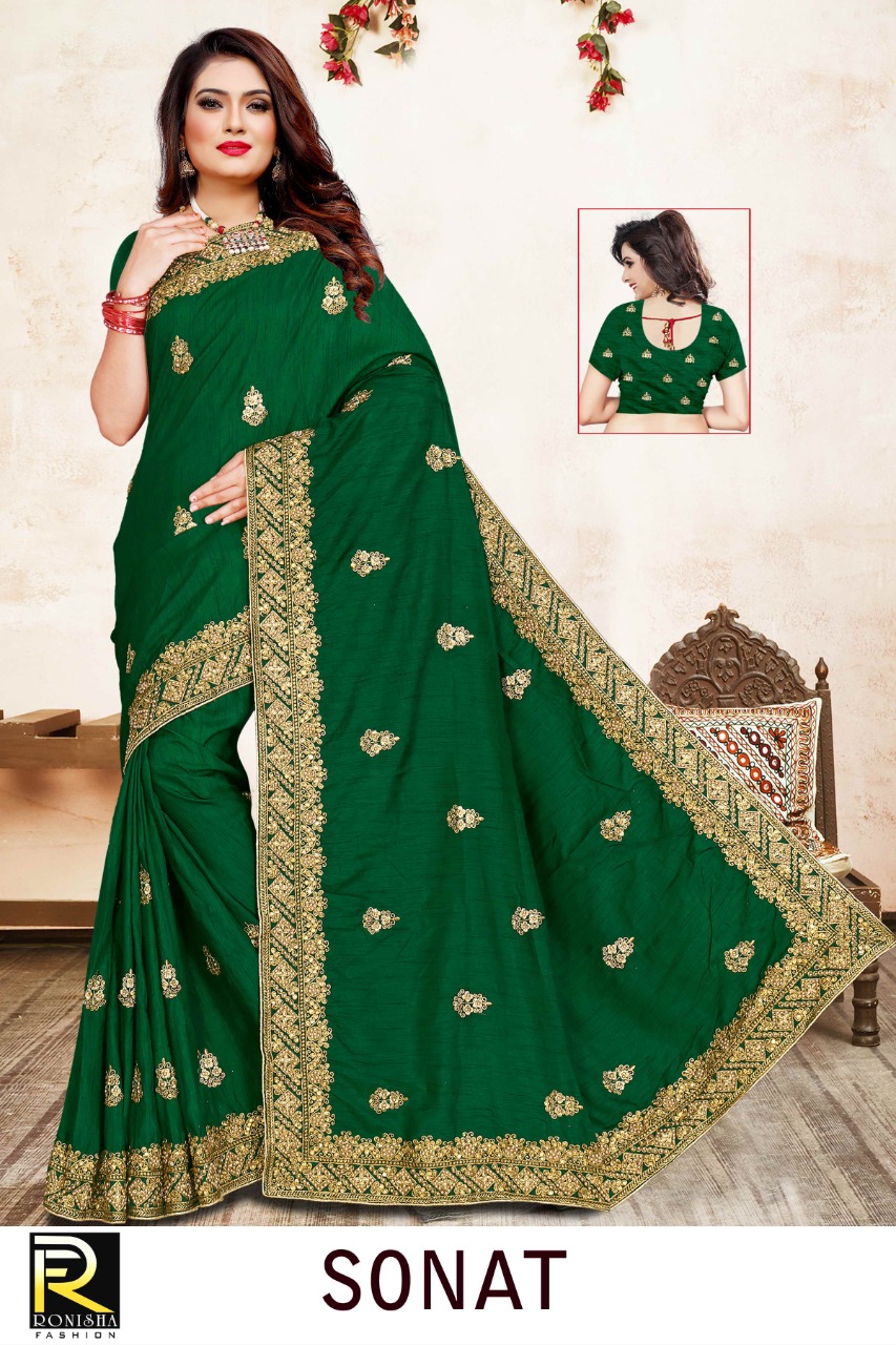 Ranjna Sonat Embroidery Warked Heavy Diamond Occasional Wear Saree Collction