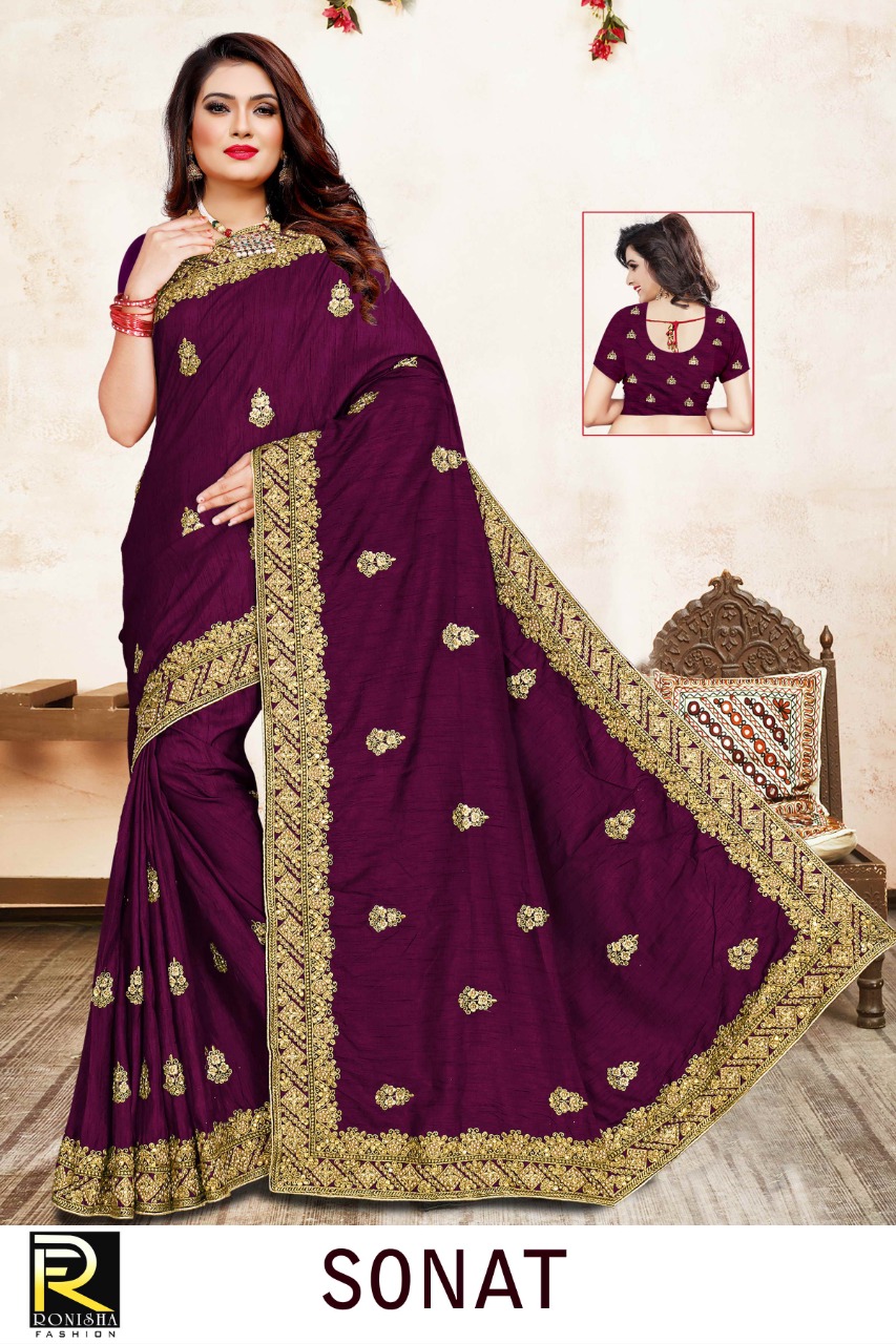 Ranjna Sonat Embroidery Warked Heavy Diamond Occasional Wear Saree Collction