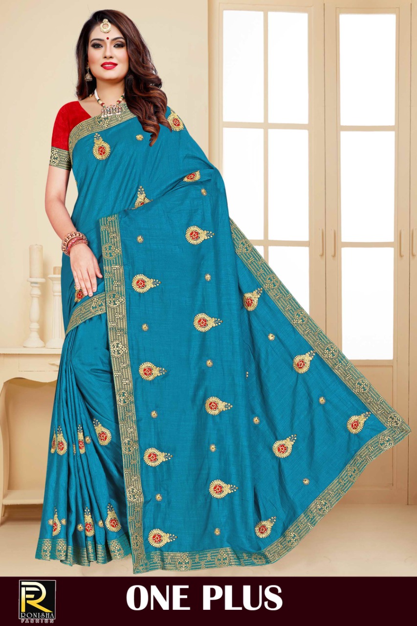 Ranjna One Plus Embroidery Warked Fastive Wear Saree Collection