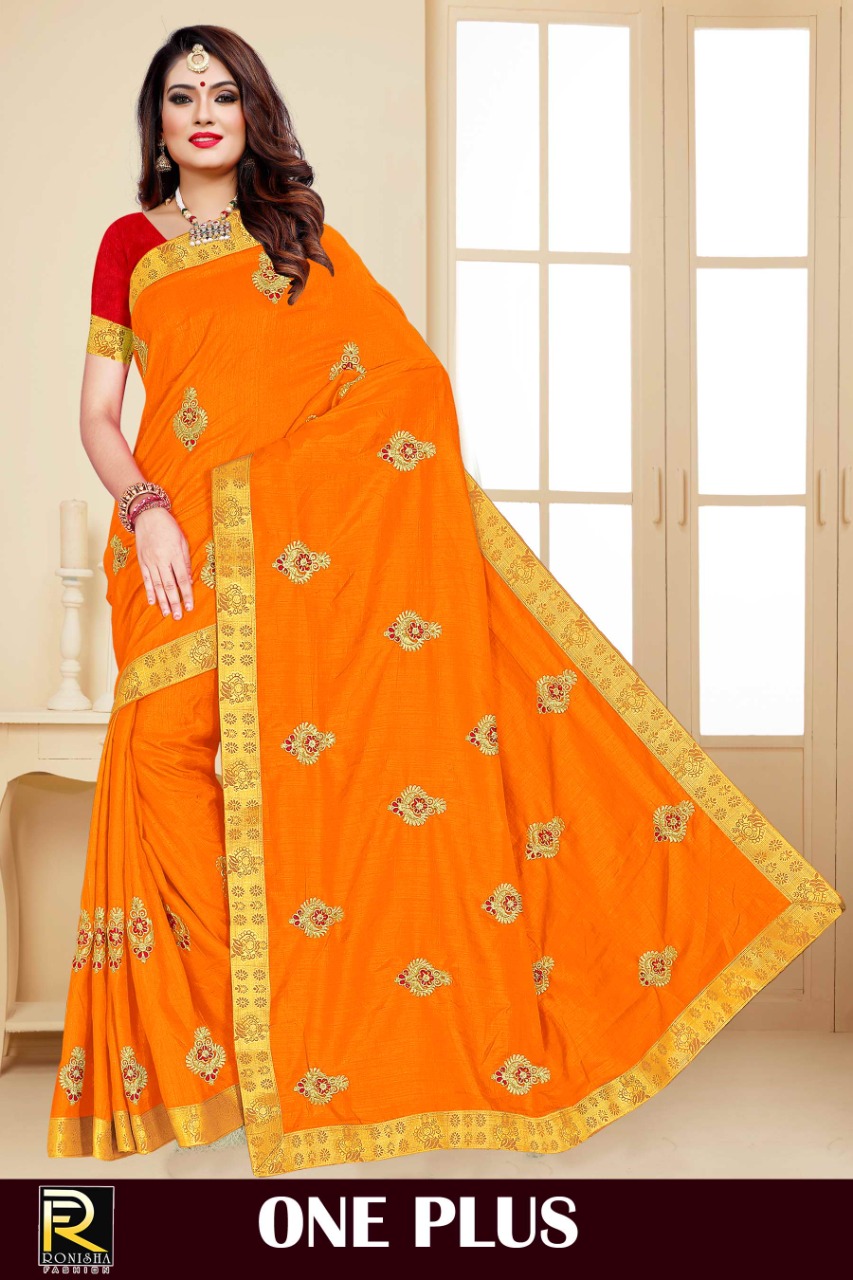 Ranjna One Plus Embroidery Warked Fastive Wear Saree Collection