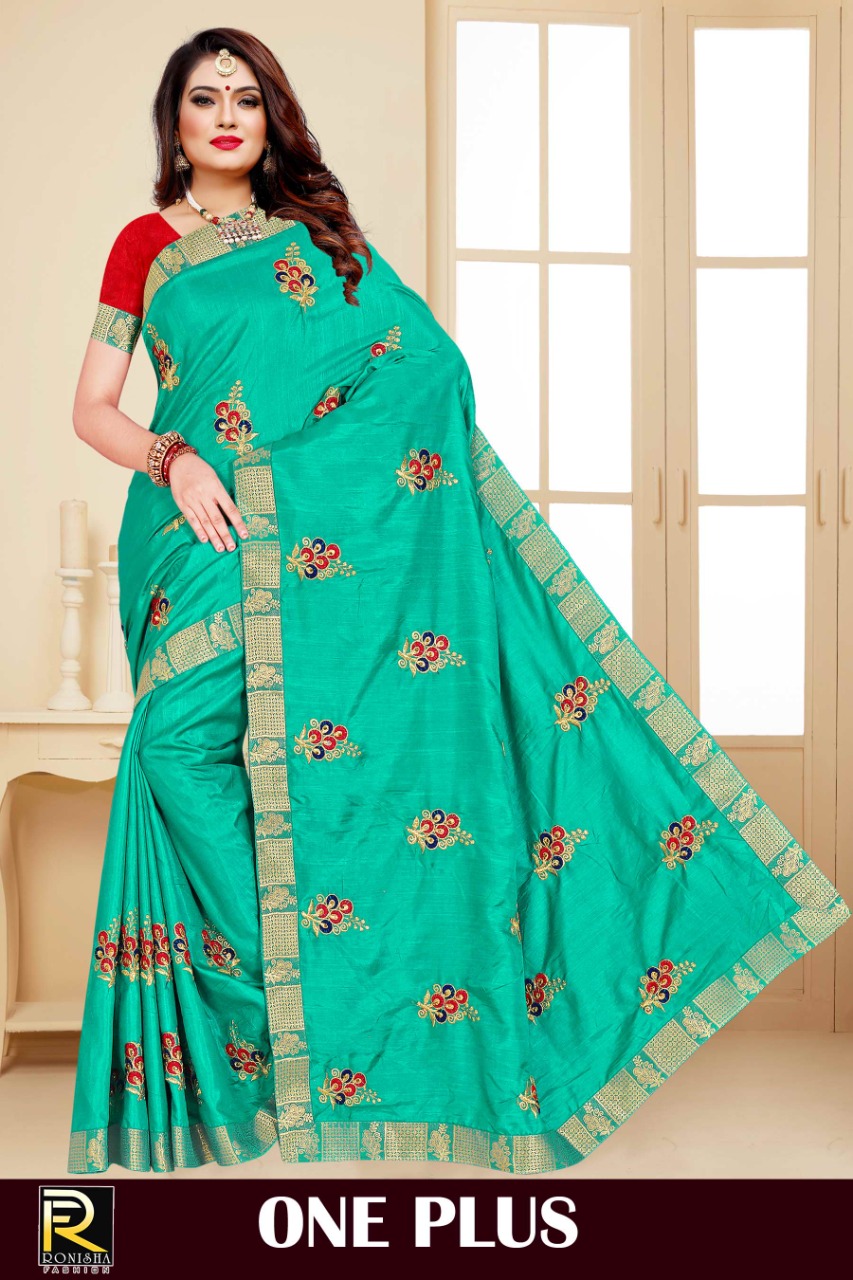 Ranjna One Plus Embroidery Warked Fastive Wear Saree Collection