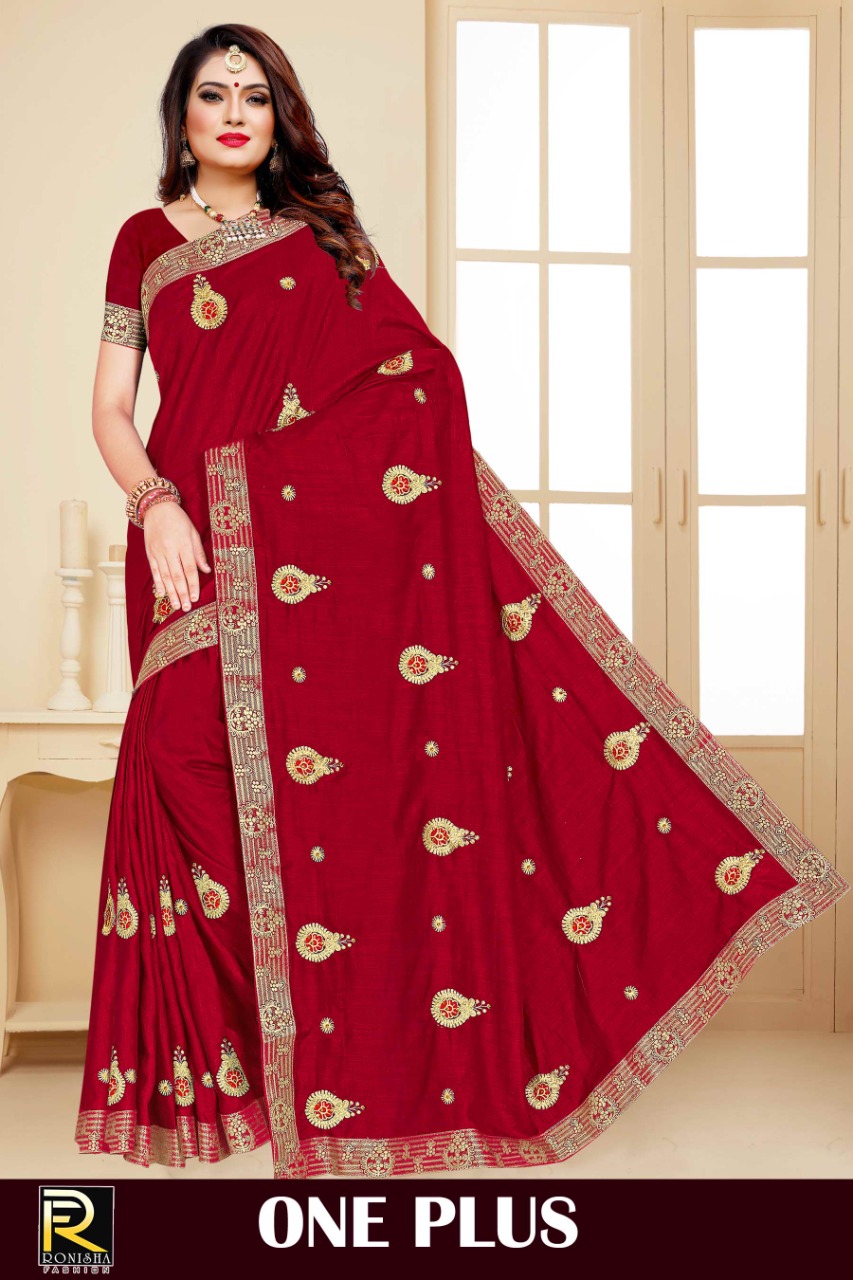 Ranjna One Plus Embroidery Warked Fastive Wear Saree Collection