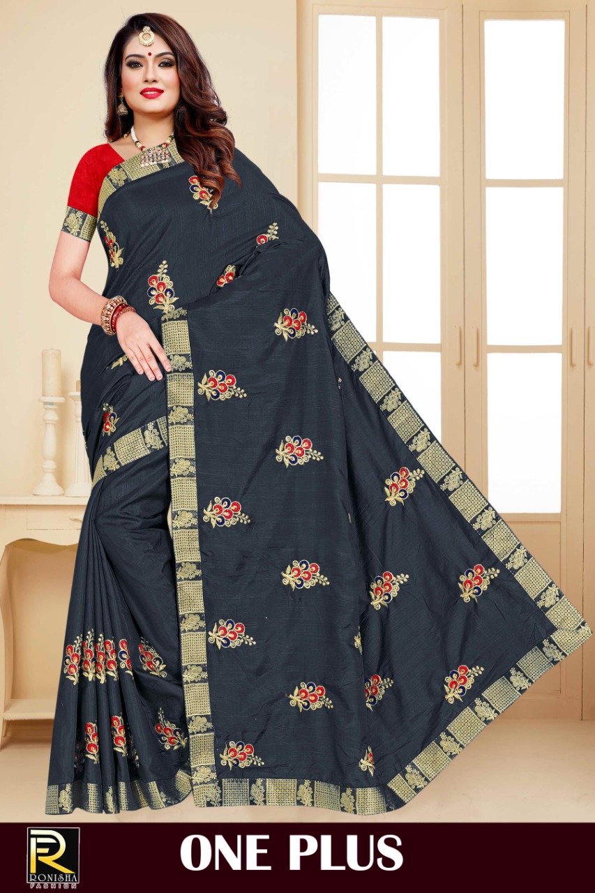 Ranjna One Plus Embroidery Warked Fastive Wear Saree Collection
