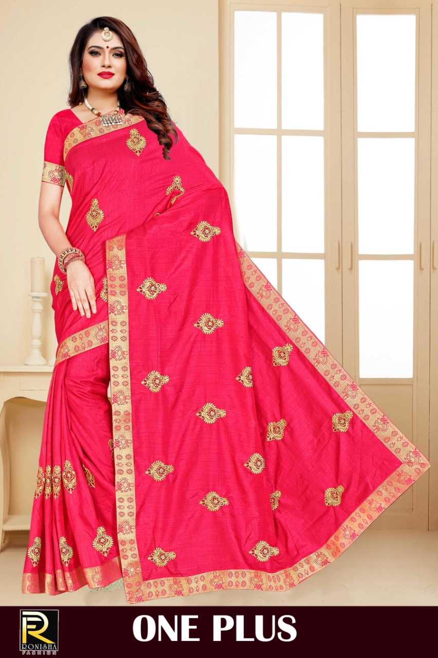 Ranjna One Plus Embroidery Warked Fastive Wear Saree Collection