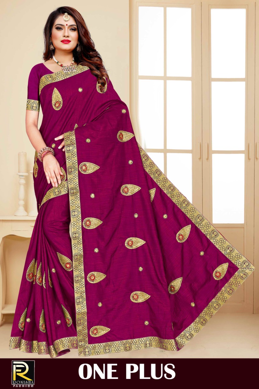 Ranjna One Plus Embroidery Warked Fastive Wear Saree Collection