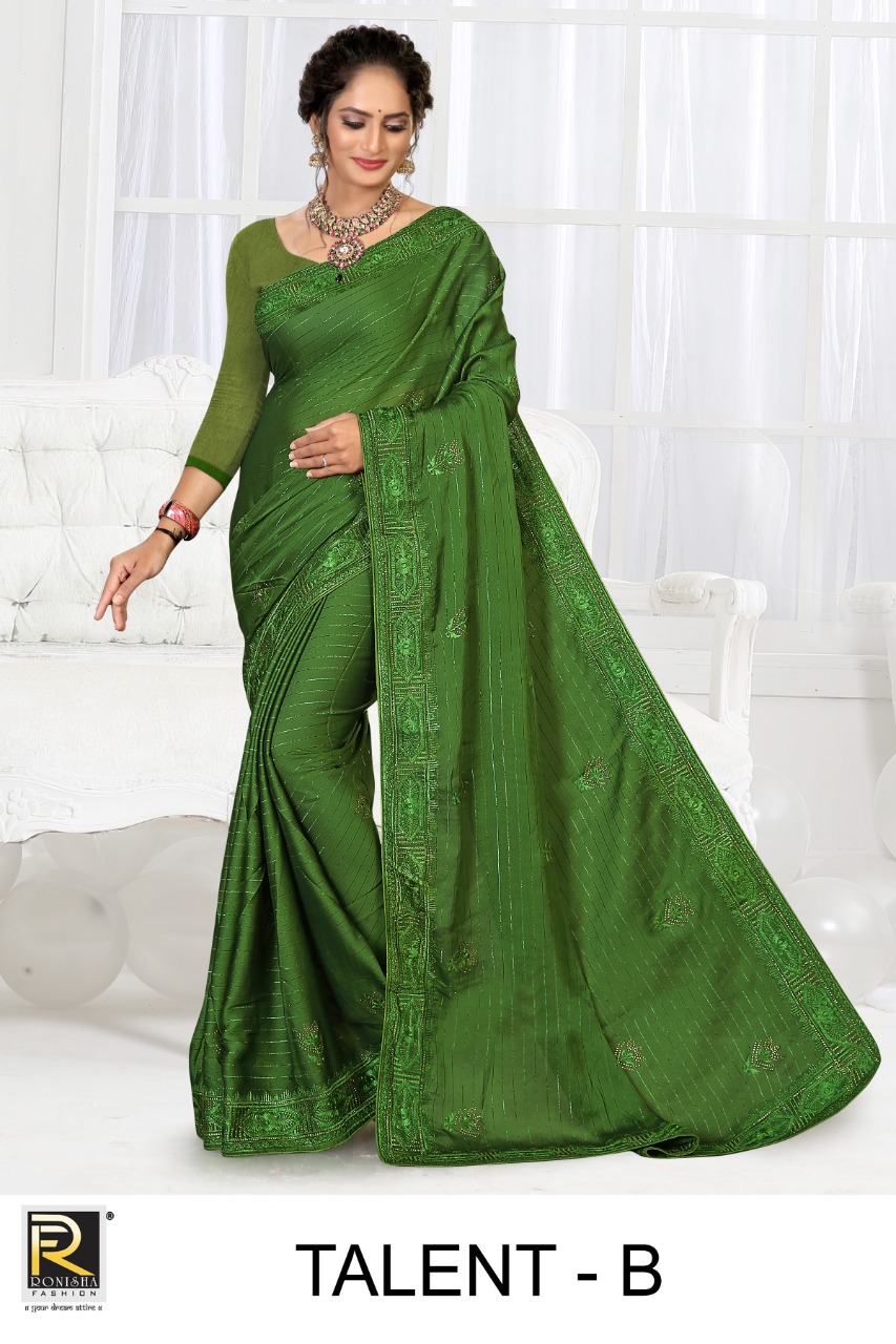 Ranjna Talent Fancy Thread Work Siroski Diamond Exclusive Saree Collection