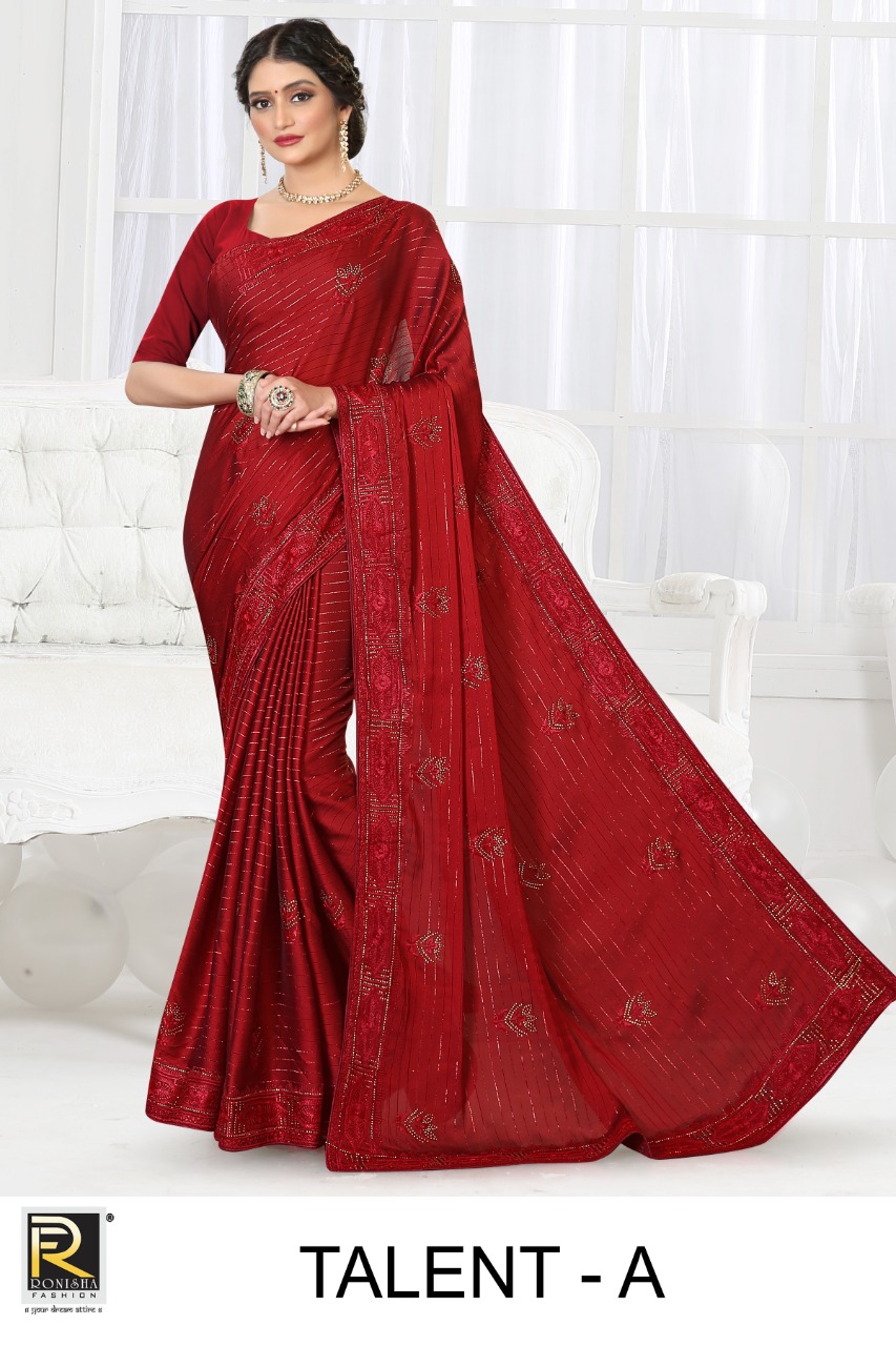 Ranjna Talent Fancy Thread Work Siroski Diamond Exclusive Saree Collection