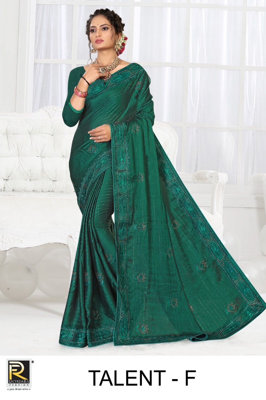 Ranjna Talent Fancy Thread Work Siroski Diamond Exclusive Saree Collection