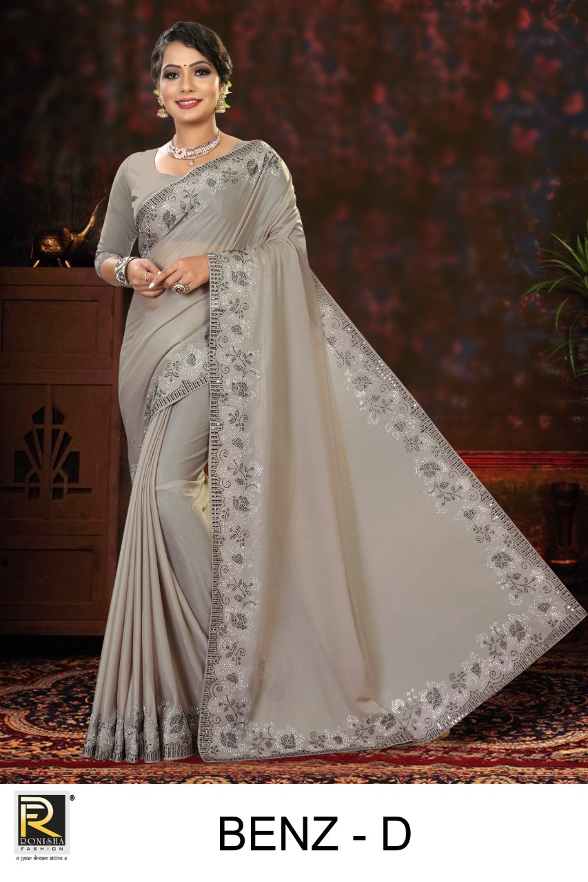 Ranjna Benz Siroski Border Heavy Diamond Party Wear Saree Collection