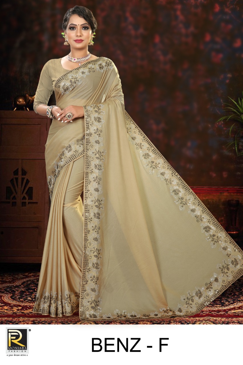 Ranjna Benz Siroski Border Heavy Diamond Party Wear Saree Collection