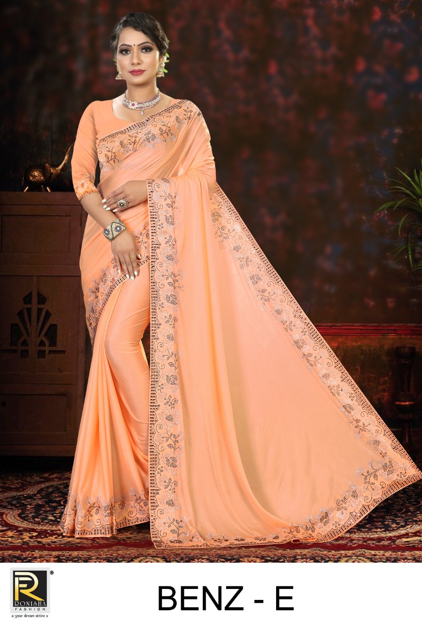Ranjna Benz Siroski Border Heavy Diamond Party Wear Saree Collection
