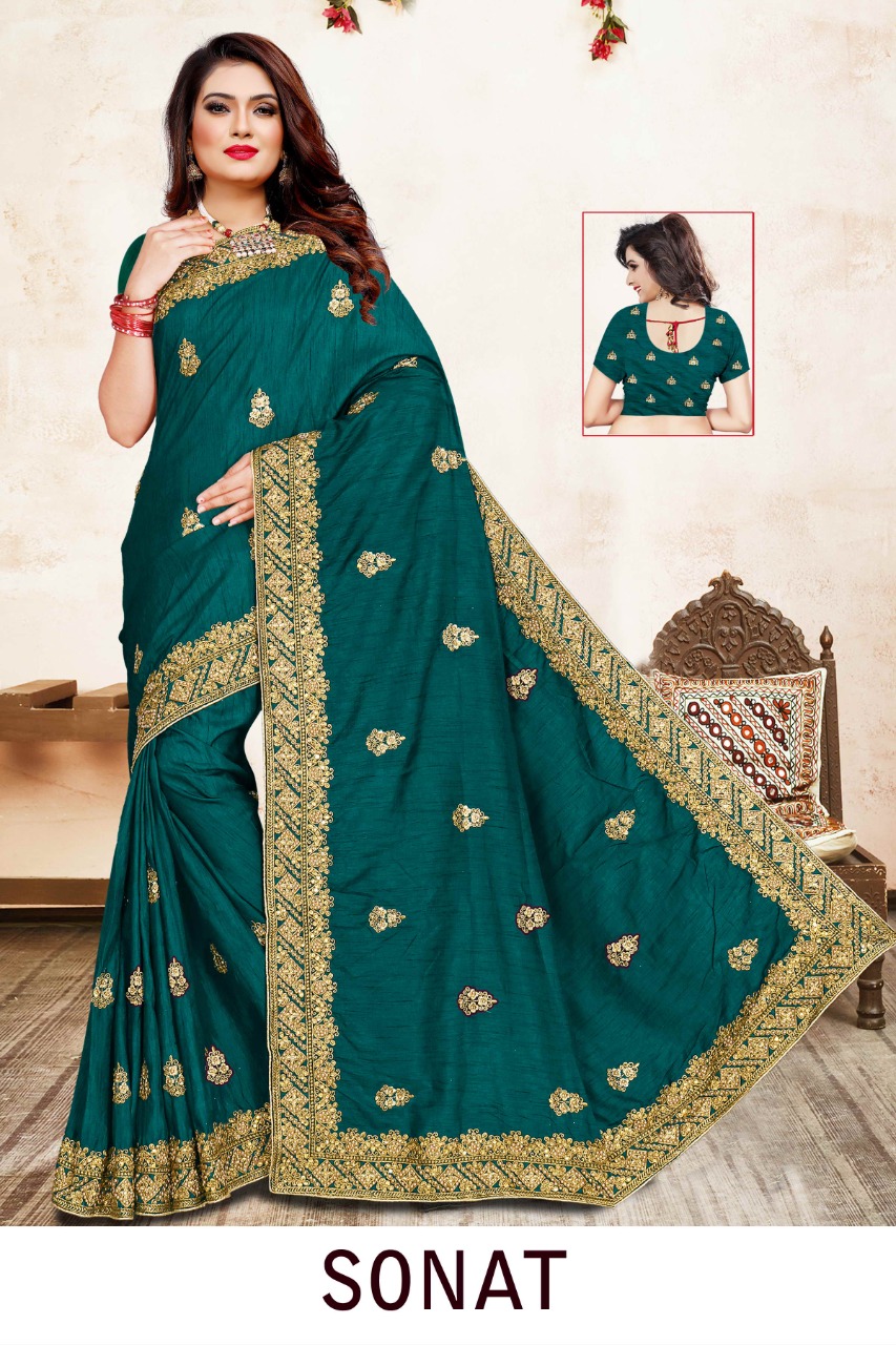 Ranjna Sonat Embroidery Warked Heavy Diamond Occasional Wear Saree Collction