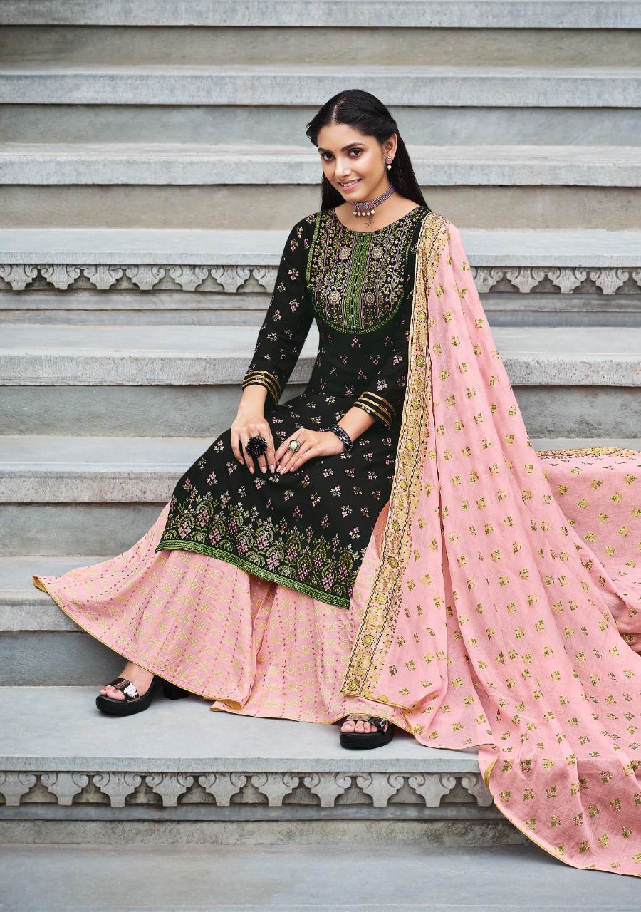 Kajal Style Gulzar Vol 7 Festive Wear Heavy Rayon Ready Made Kurti  Bottom With  Dupatta