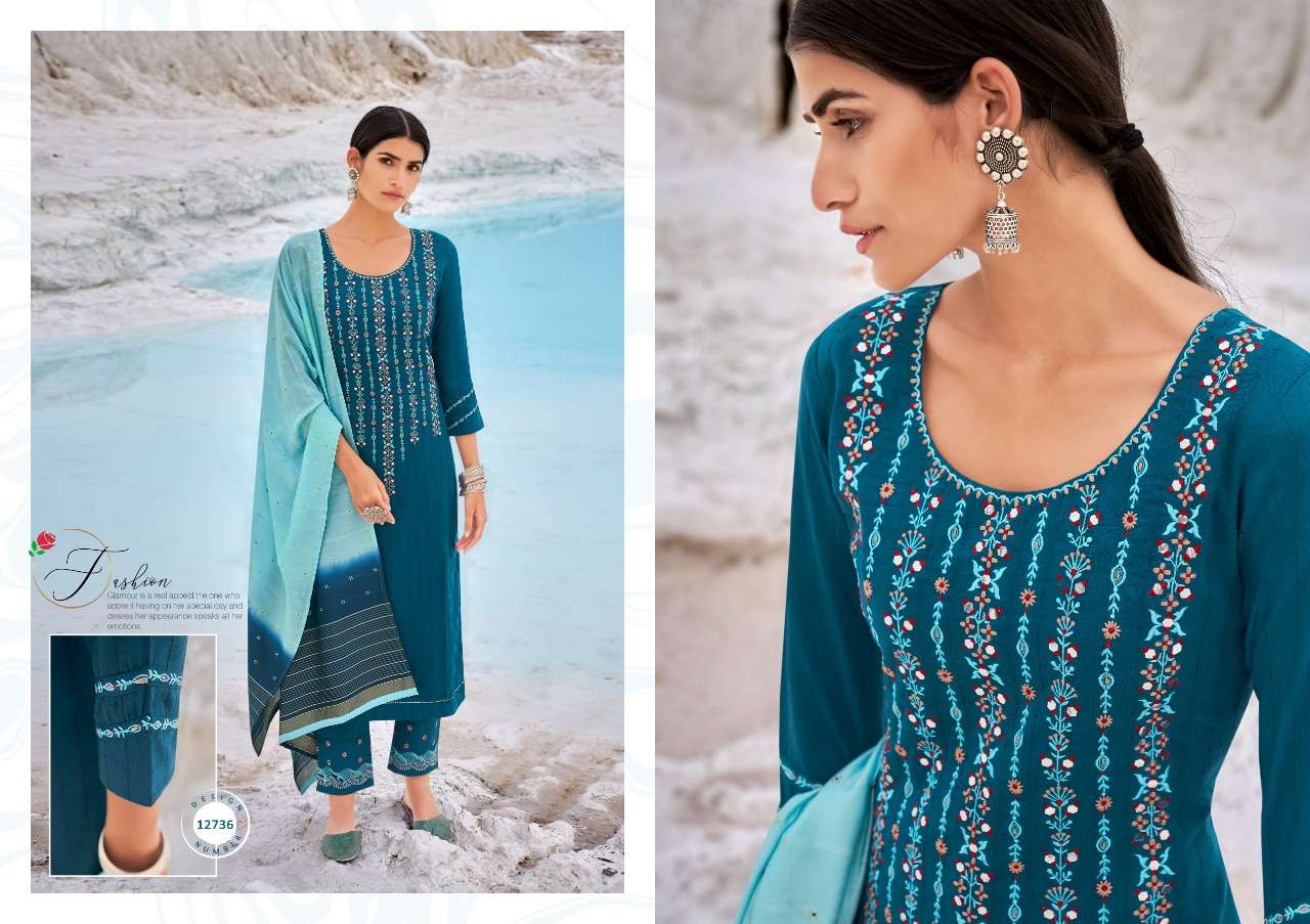 Kajree  Cartir Ready Made Top With Bottom And Dupatta Catalog